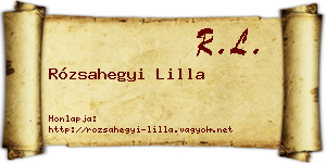 Rózsahegyi Lilla névjegykártya
